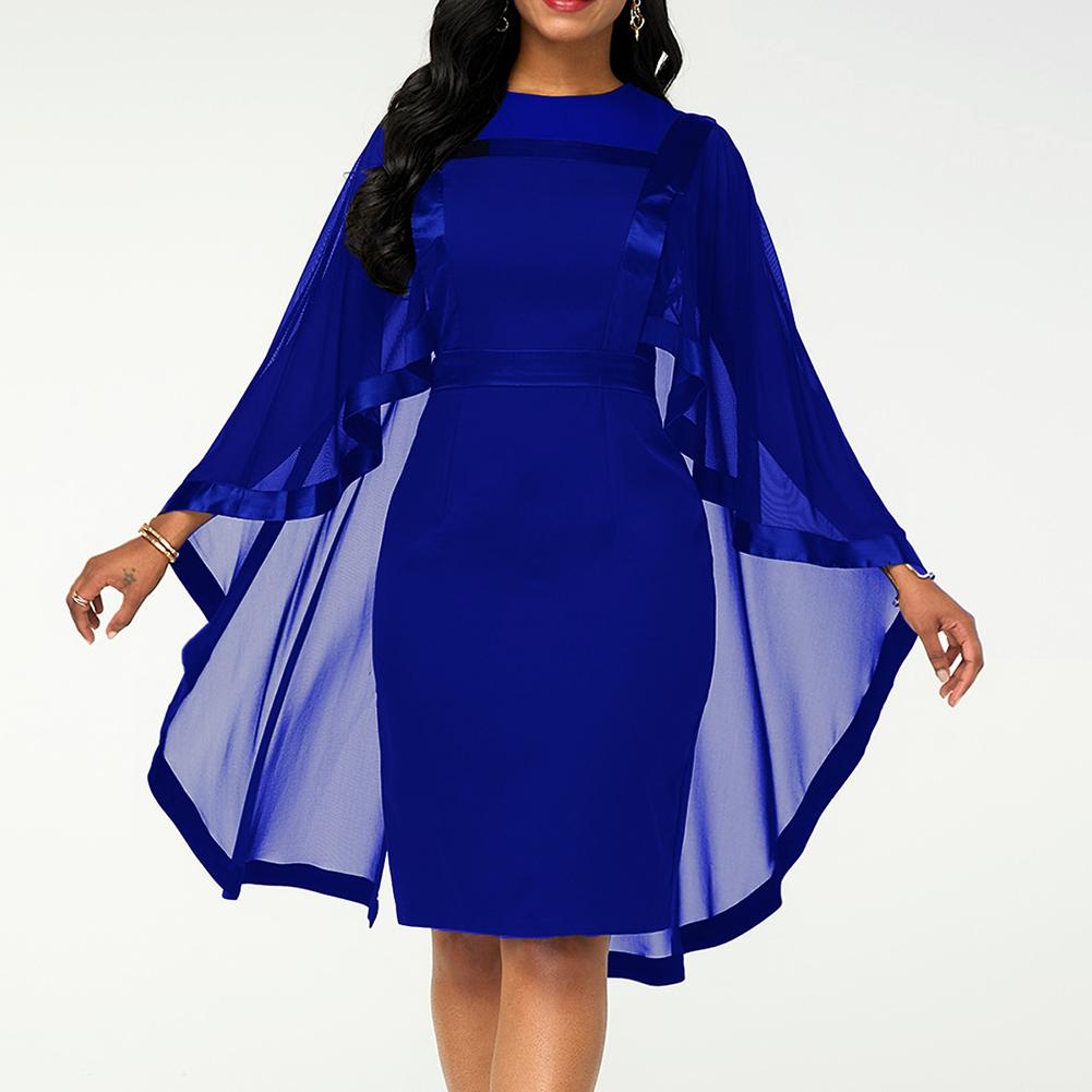 Cape Slim Fits Round Collar Dress