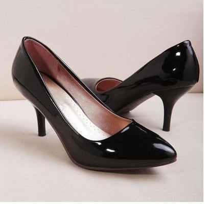 Plain Med Heel Shoe