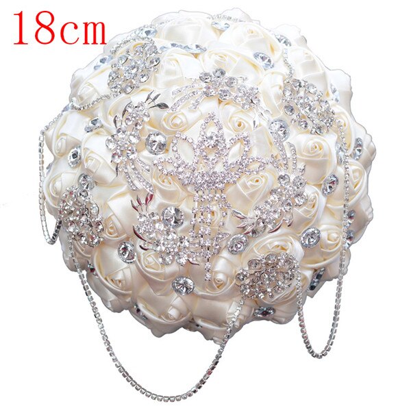 Ivory Rose Diamonds Tassels Stitch Wedding Bouquet