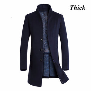 Men Slim Fit Casual Thick Overcoat