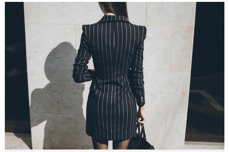 Striped blazer women dress