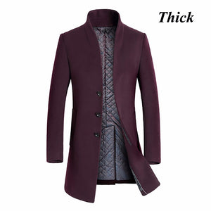 Men Slim Fit Casual Thick Overcoat