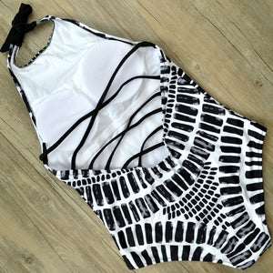 Print Backless Swimwear