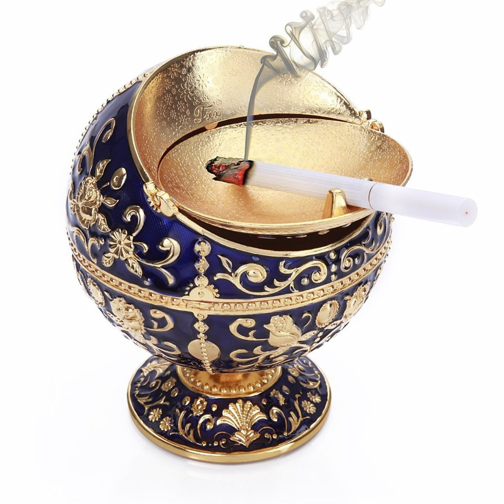 Ashtray - Durable Portable Alloy Round Ball Ashtray