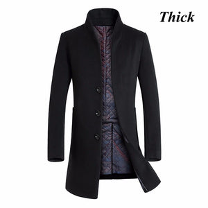 Men Slim Fit Casual Thick Overcoat