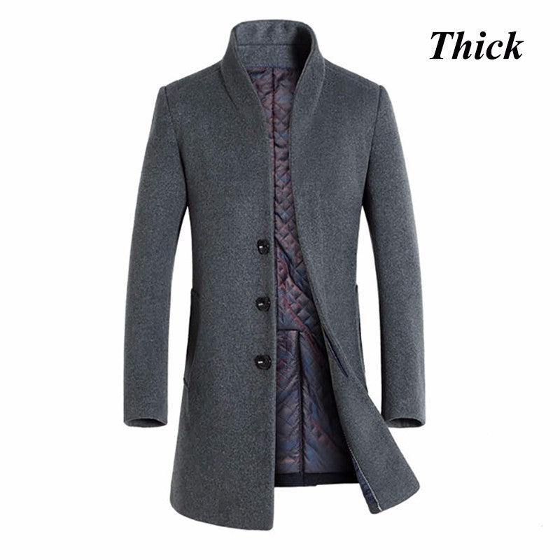 Men Slim Fit Casual Thick Overcoat