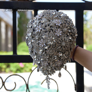 Luxury Crystal Bouquet Waterfall Rhinestones