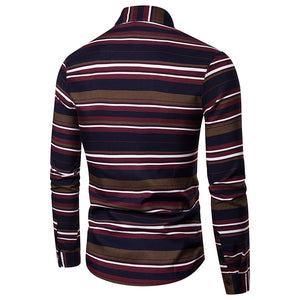 Colors Striped Long Sleeve Mens Shirt