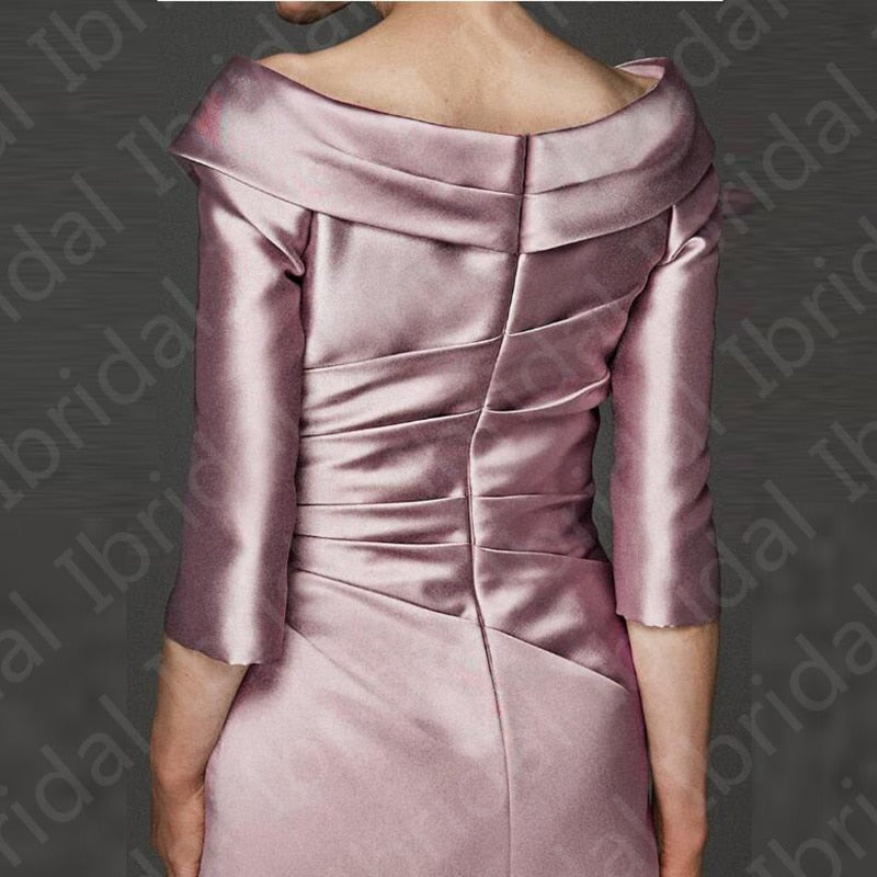 Simple Modern Sheath Lilac Satin Plunge Dress