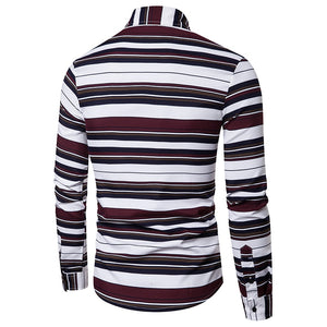 Colors Striped Long Sleeve Mens Shirt