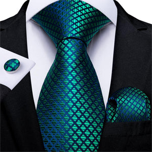 Tie -  Novelty Design Silk Teal Green Paisley Tie