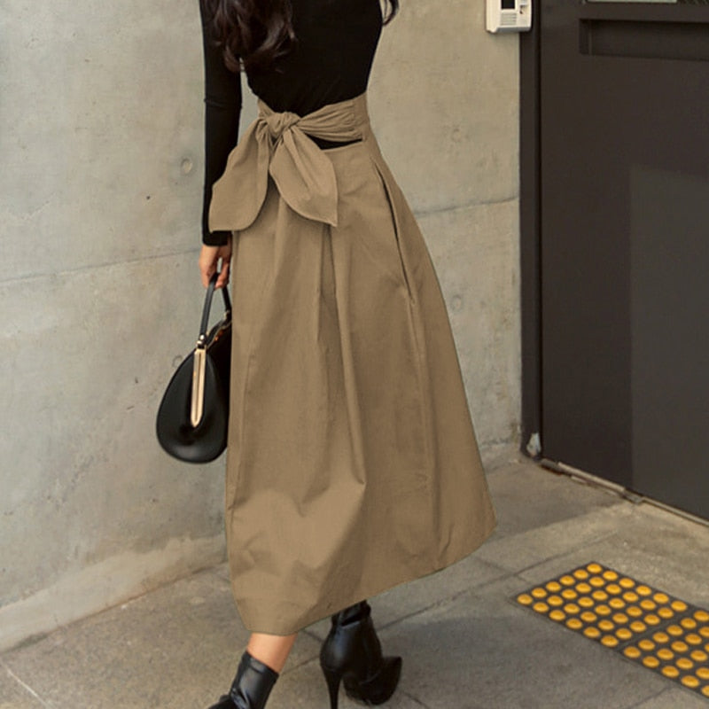 Solid Color Big Swing Skirt