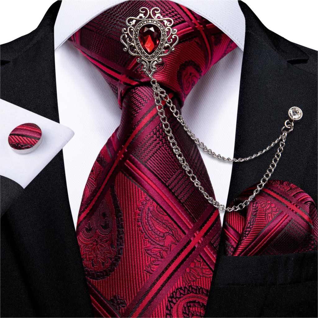 Red Fashion 8cm Men's Silk Tie