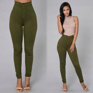 Jeans - Solid Color Skinny Jeans