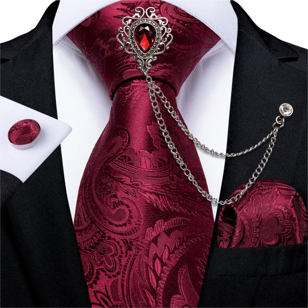 Red Fashion 8cm Men's Silk Tie