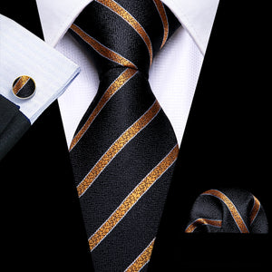 Gold Paisley Men Silk Necktie Fashion