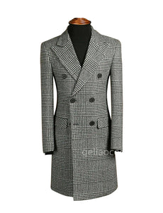 Suit - Hounds tooth Long Blazer Men's Suits