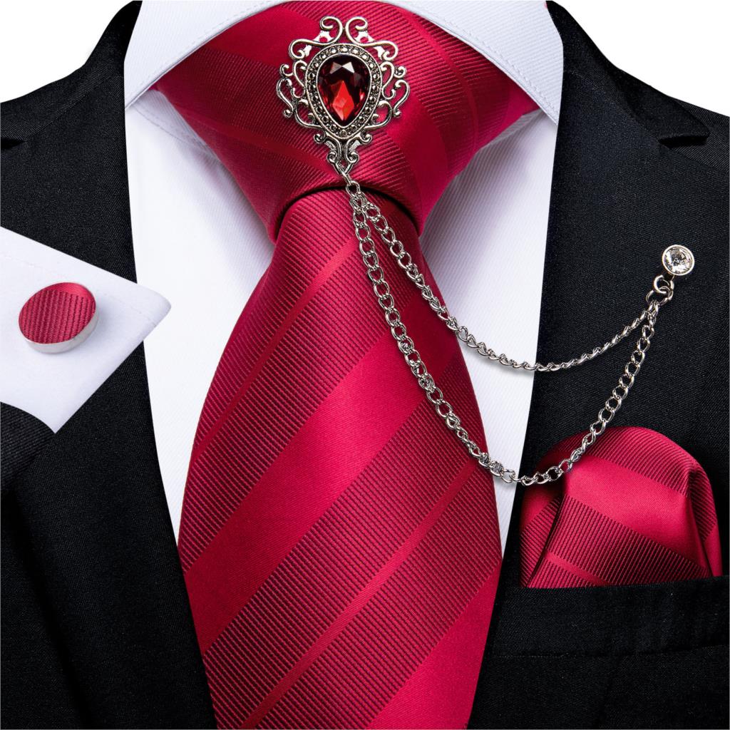 Red Fashion 8cm Men's Silk Tie