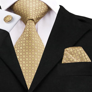 Gold Paisley Men Silk Necktie Fashion