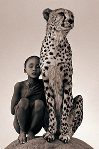 Boy and Cheetah Alluring Canvas Painting