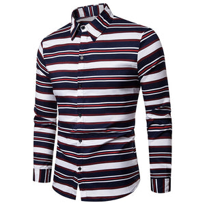 Colors Striped Long Sleeve Mens Shirt