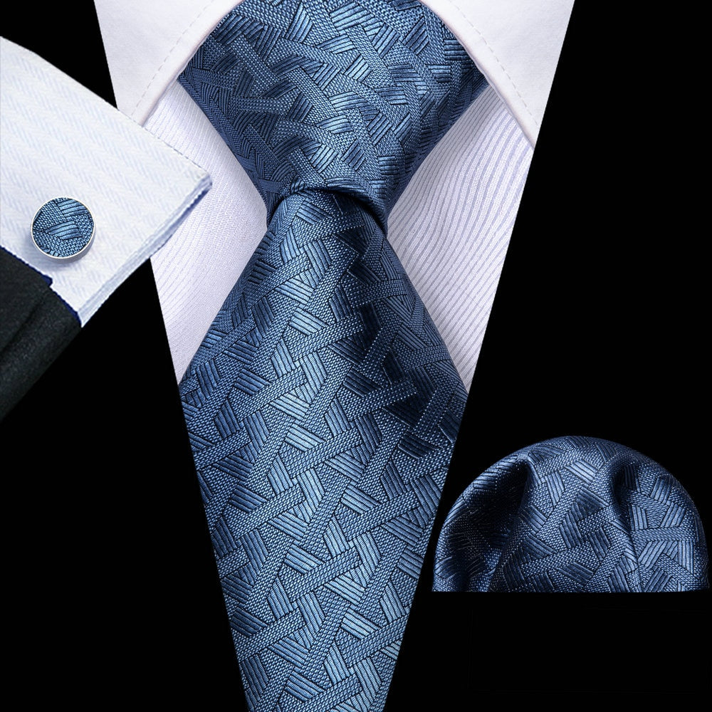 Ties Hanky Cufflinks Silk Set