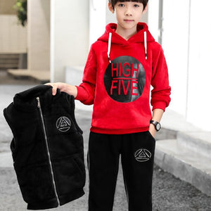 Boys Suit Sweatshirts +Pants+ Vest Cotton 3Pcs/Sets 