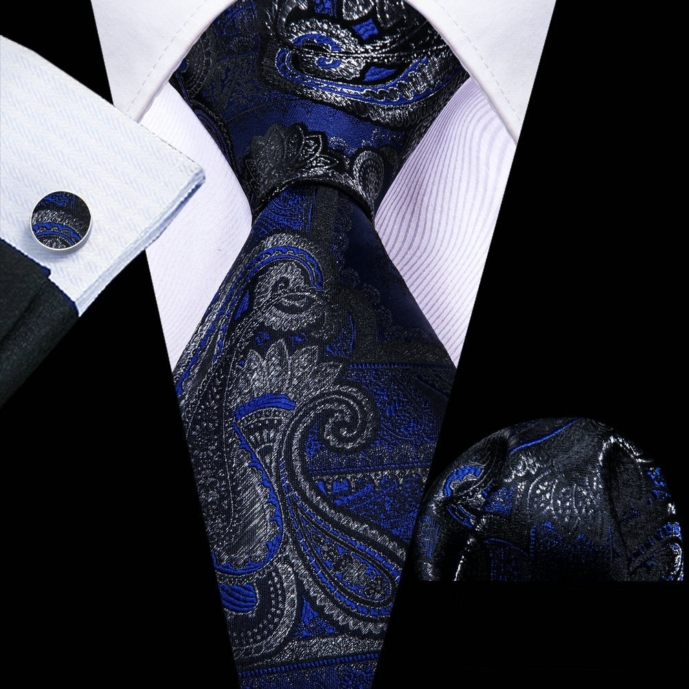 Ties Hanky Cufflinks Silk Set