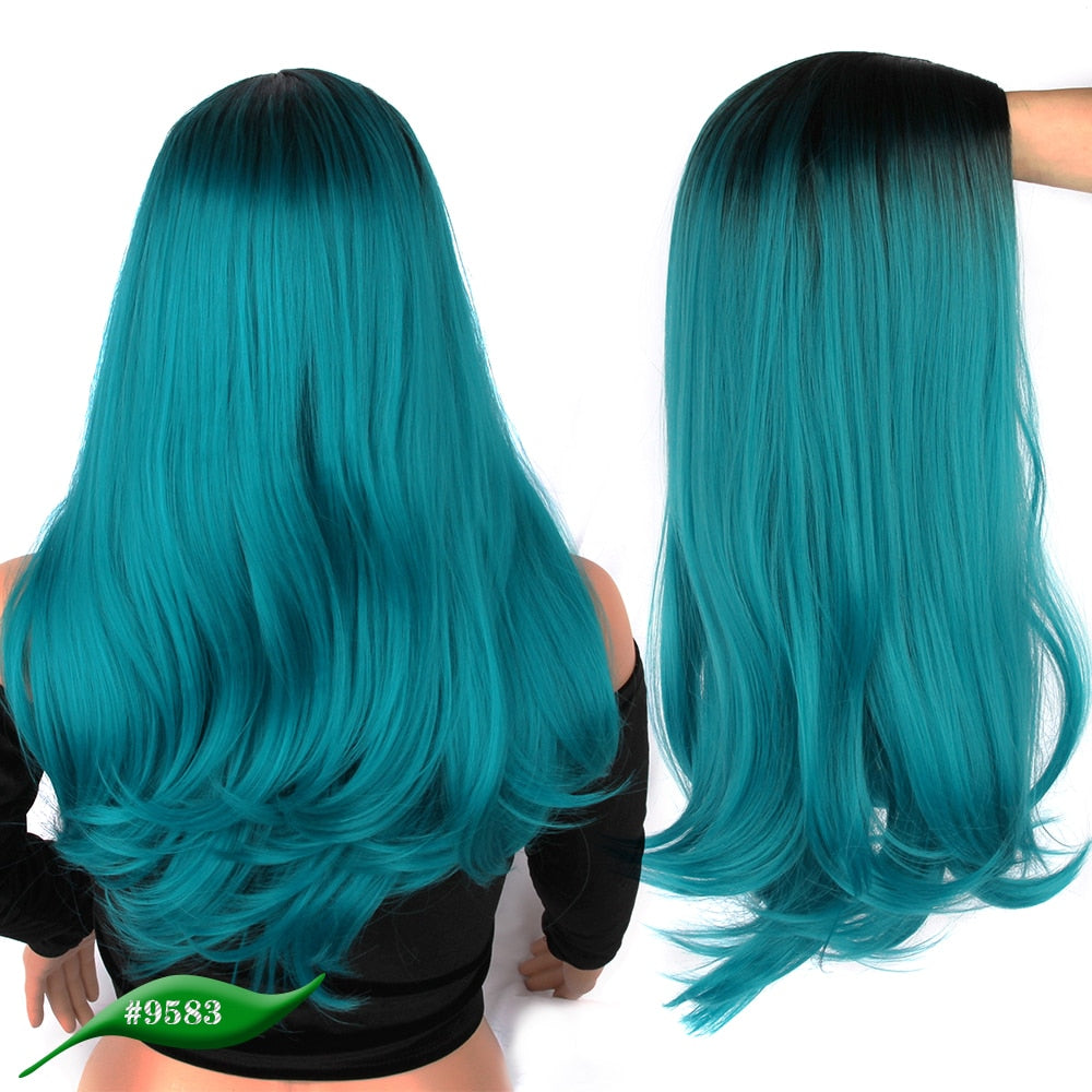 Wig - 24" Bluish Light Blue Wig