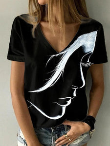 Abstract Portrait Painting T Shirt