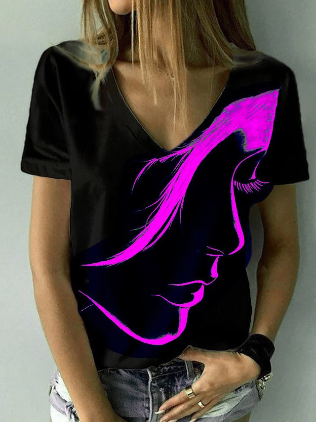 Abstract Portrait Painting T Shirt