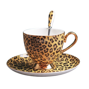 Tea Set - Coffee Mug and Tea Set Leopard Print