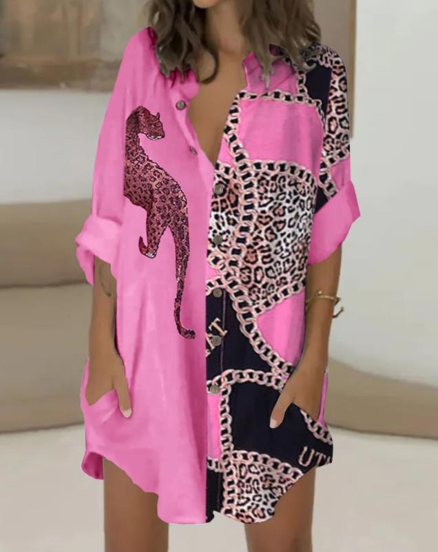 Dress - Leopard Chain Print Dress