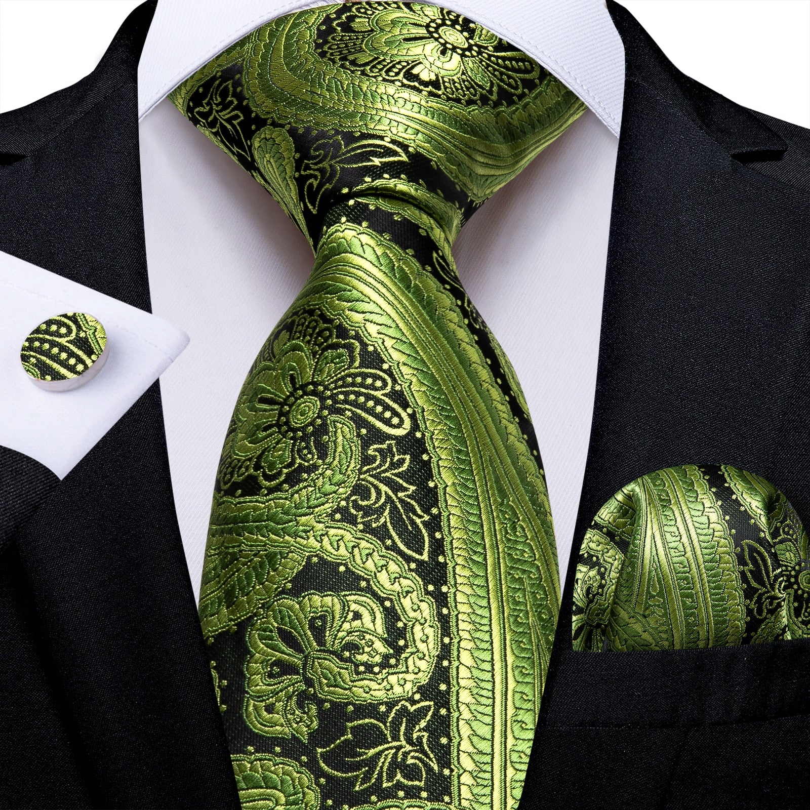 Tie -  Novelty Design Silk Teal Green Paisley Tie