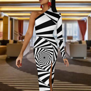 Black And White Zebra Print Maxi Dress