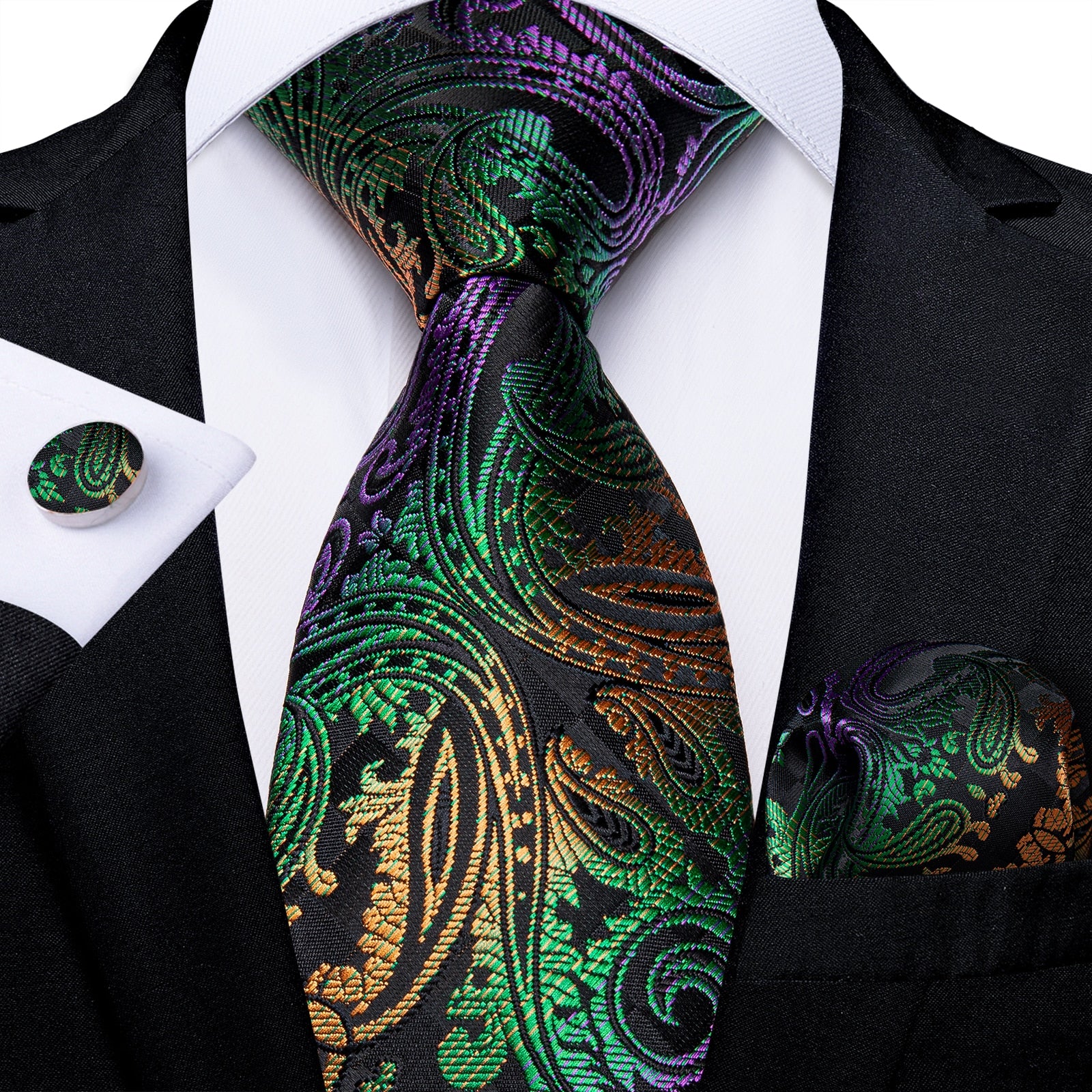 Tie -  Novelty Design Silk Teal Green Paisley Tie