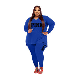 Plus size Women Clothing Two Piece Set