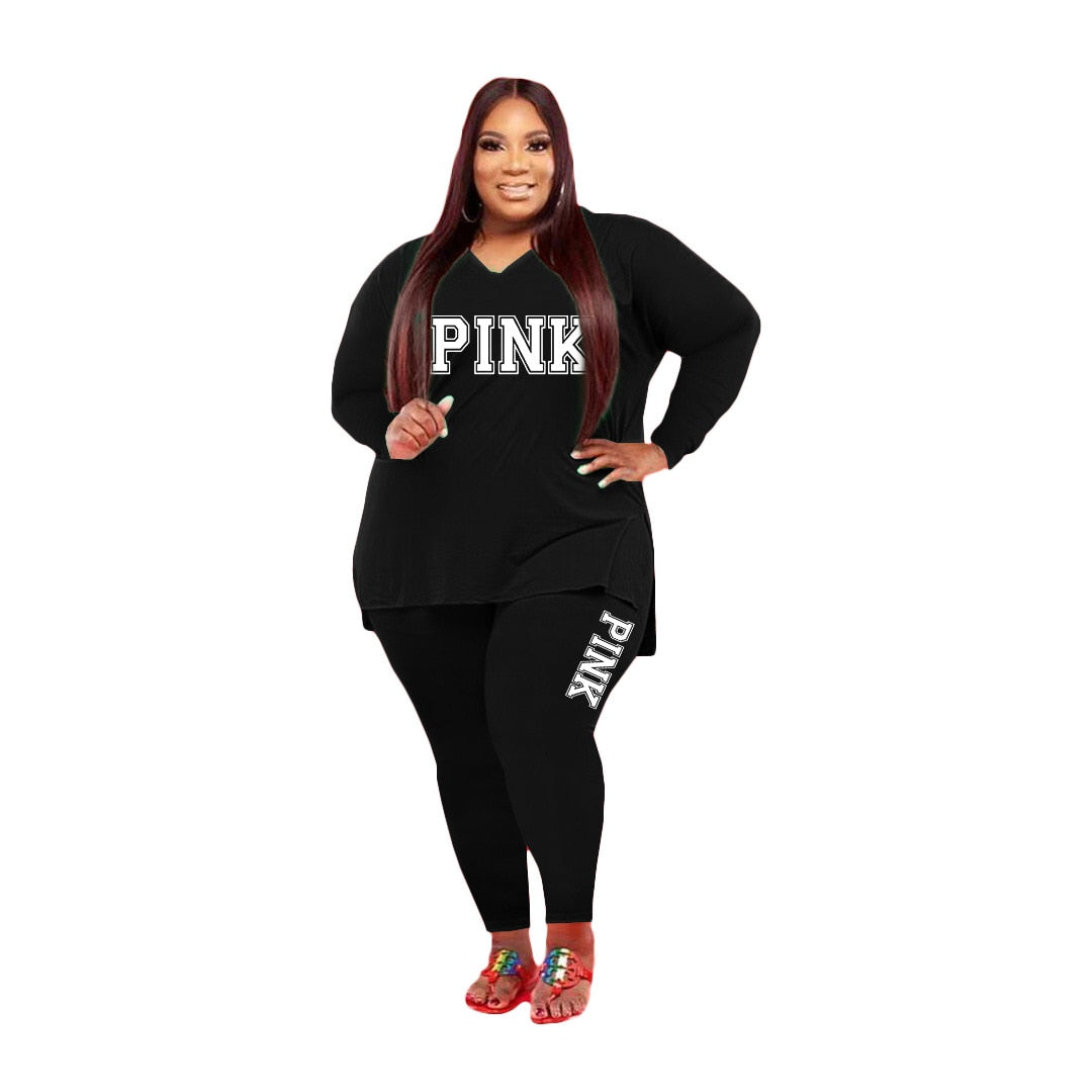 Plus size Women Clothing Two Piece Set