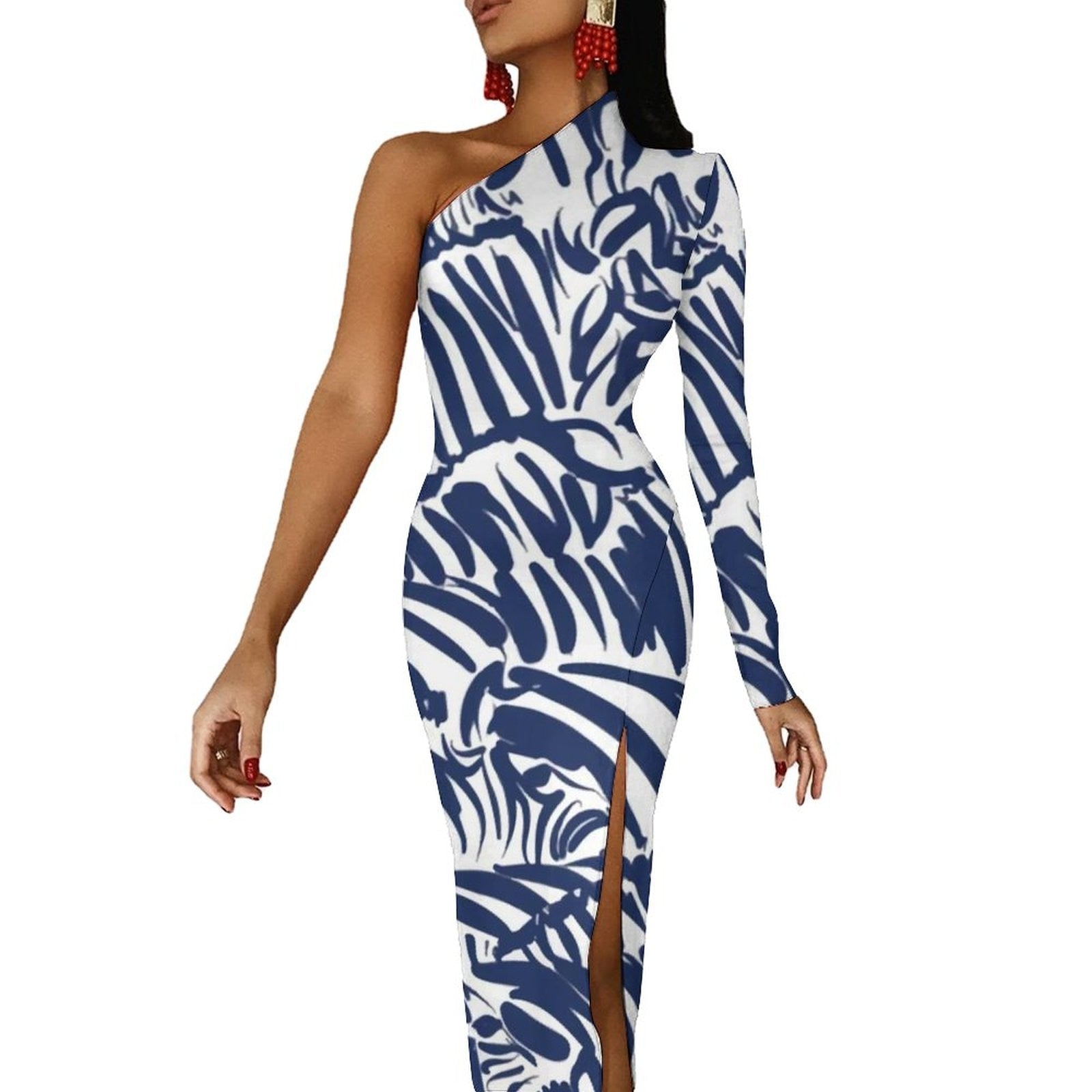 Black And White Zebra Print Maxi Dress