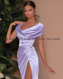 Simple Scoop Lilac Evening Gown