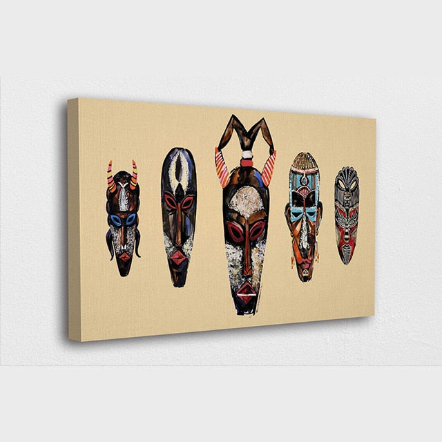 Painting - Traditional African Tribe Masks