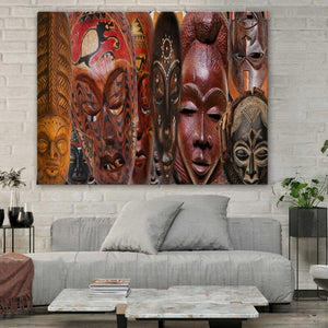 Painting - Traditional African Tribe Masks