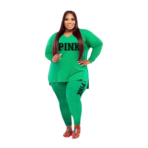 Plus size Women Clothing Two Piece Set