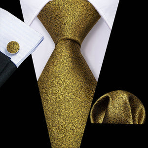 Gold Paisley Men Silk Necktie Fashion