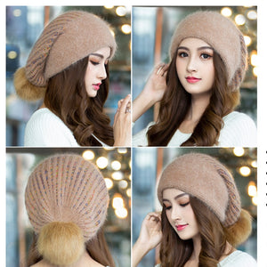 Women Hat -  Fleece Knitted Hat