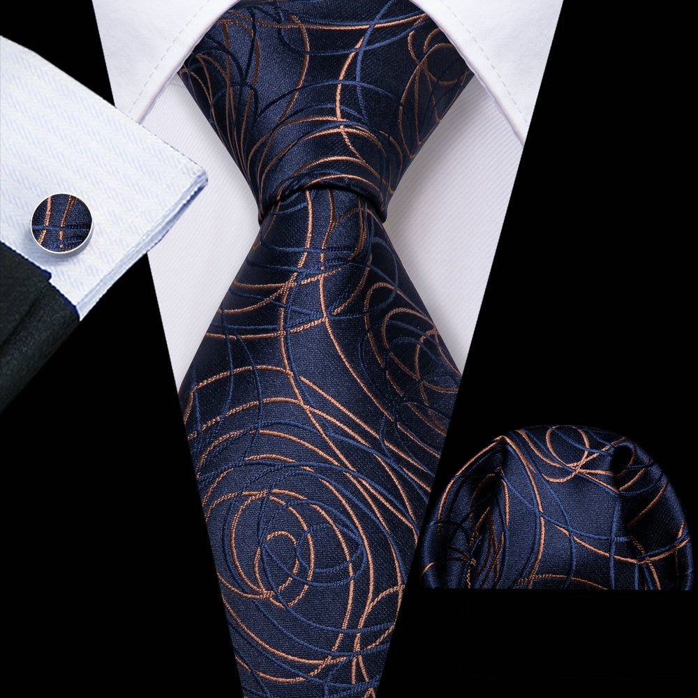 Ties Hanky Cufflinks Silk Set