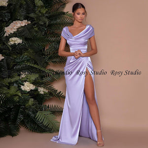 Simple Scoop Lilac Evening Gown