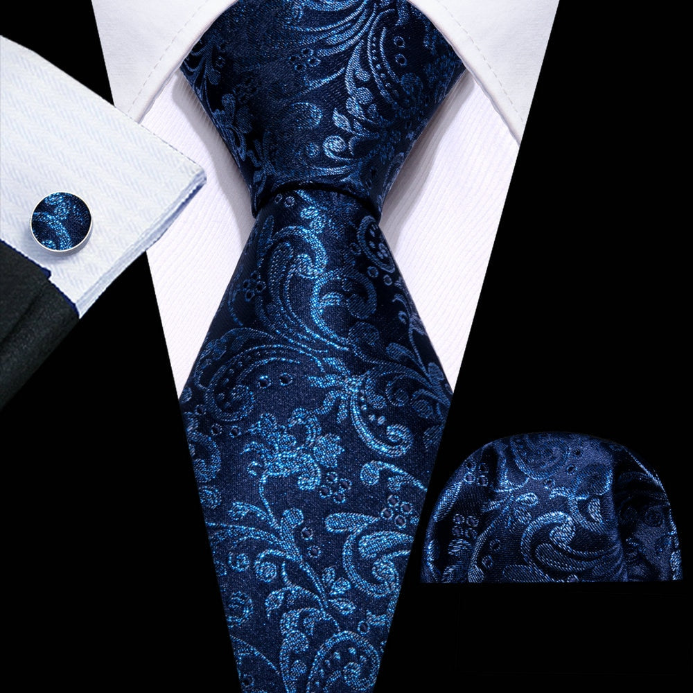 Ties Hanky Cufflinks Silk Set