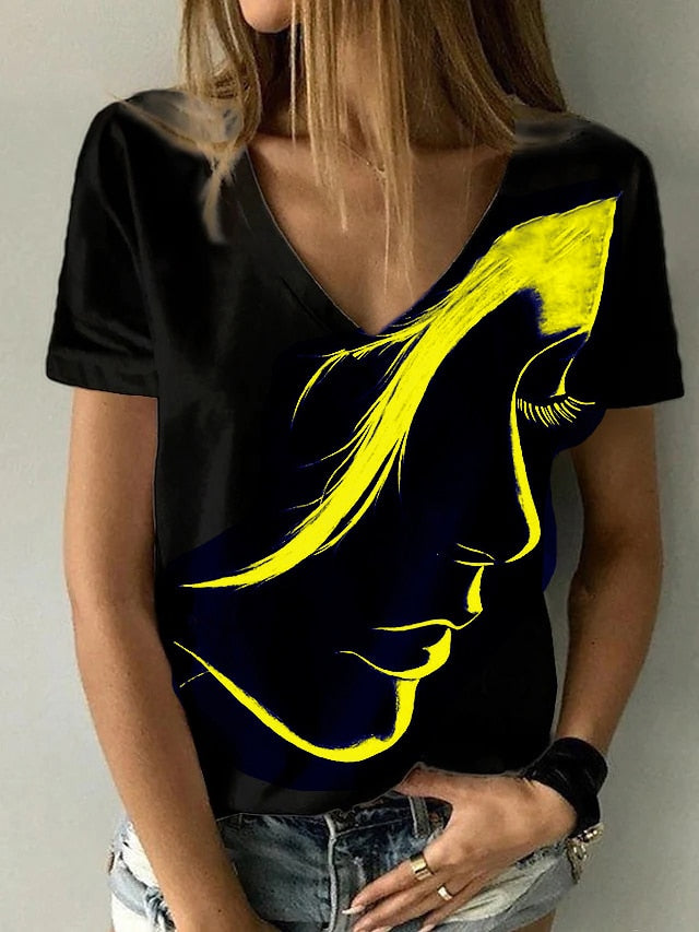 Abstract Portrait Painting T Shirt