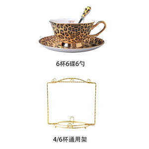 Tea Set - Coffee Mug and Tea Set Leopard Print